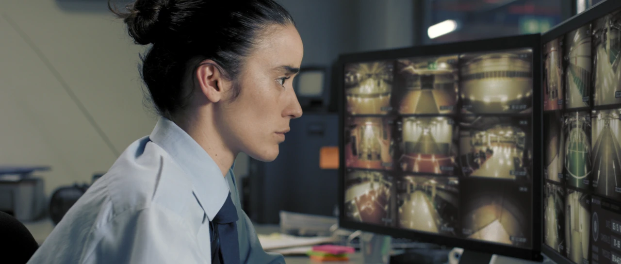 Frame from the short film Timecode